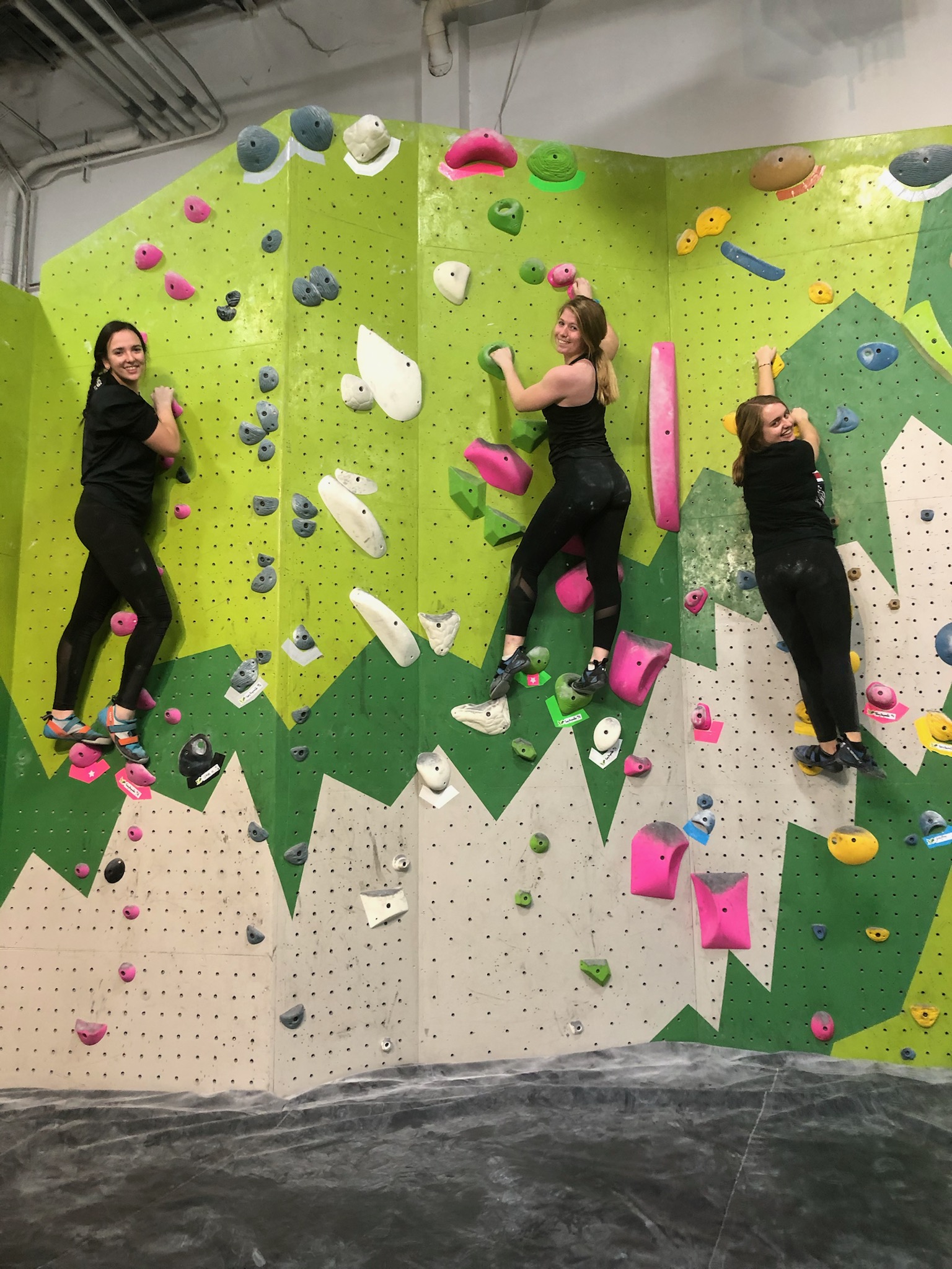 Christina climbing with friends