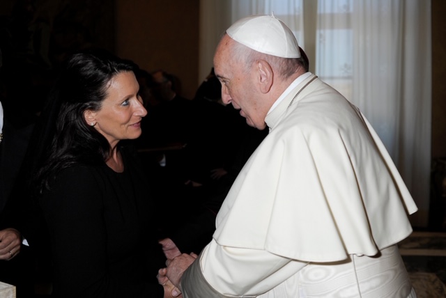 Dr. Lile meeting the pope
