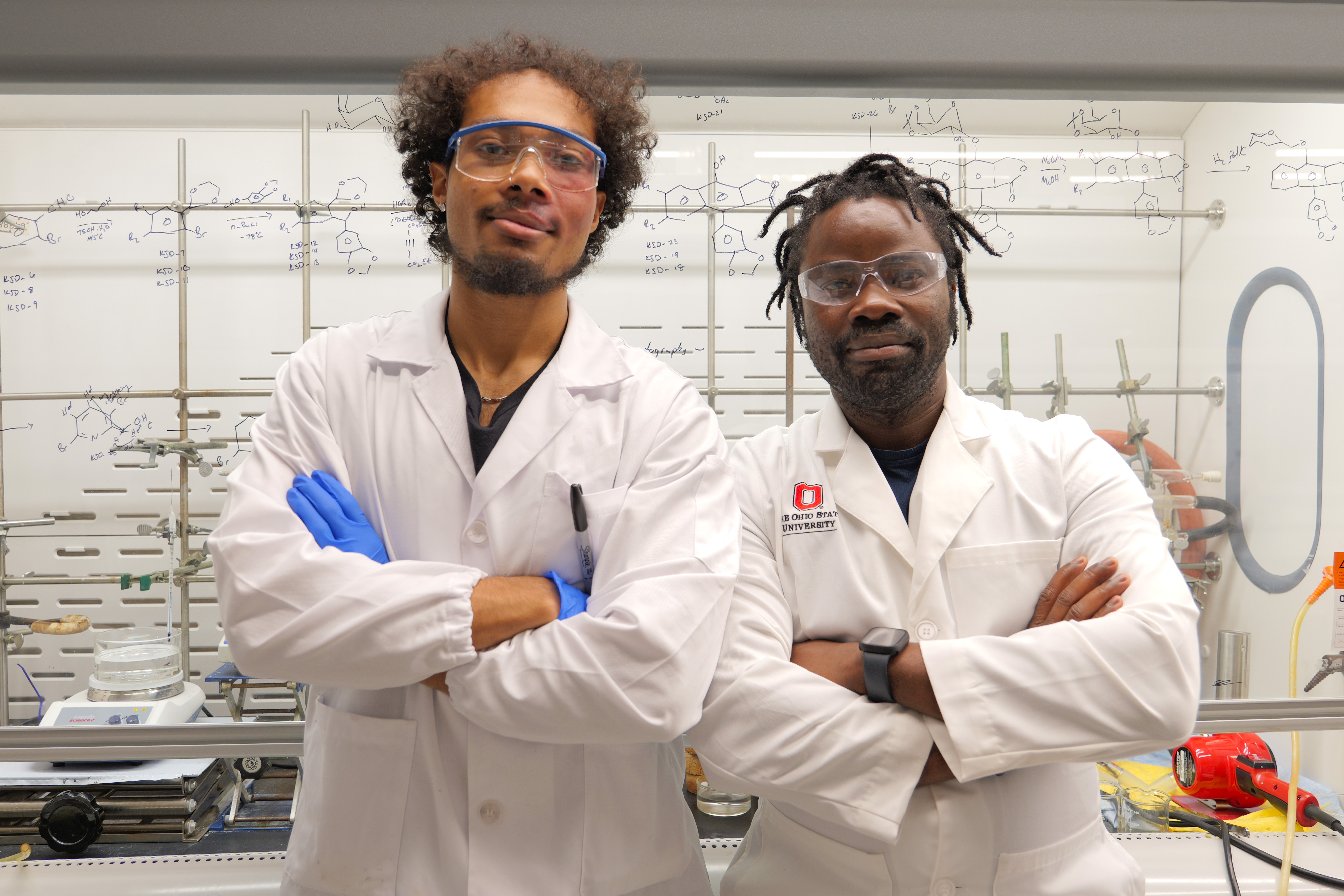 Isaiah and Dr. Adu-Ampratwum in the Fuchs Lab