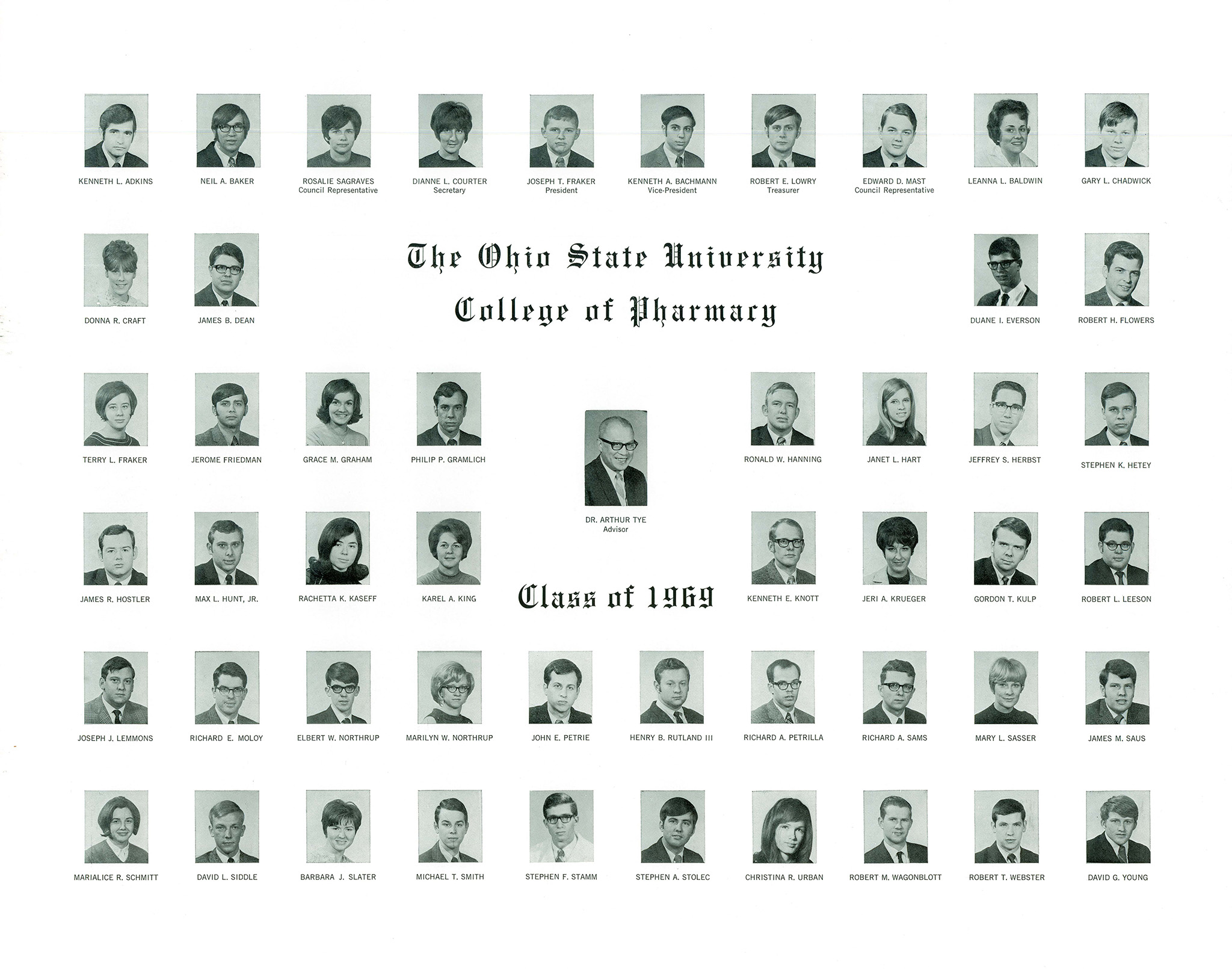 Class of 1969 Composite photo (Dr. Sagraves in top row, 3rd column)
