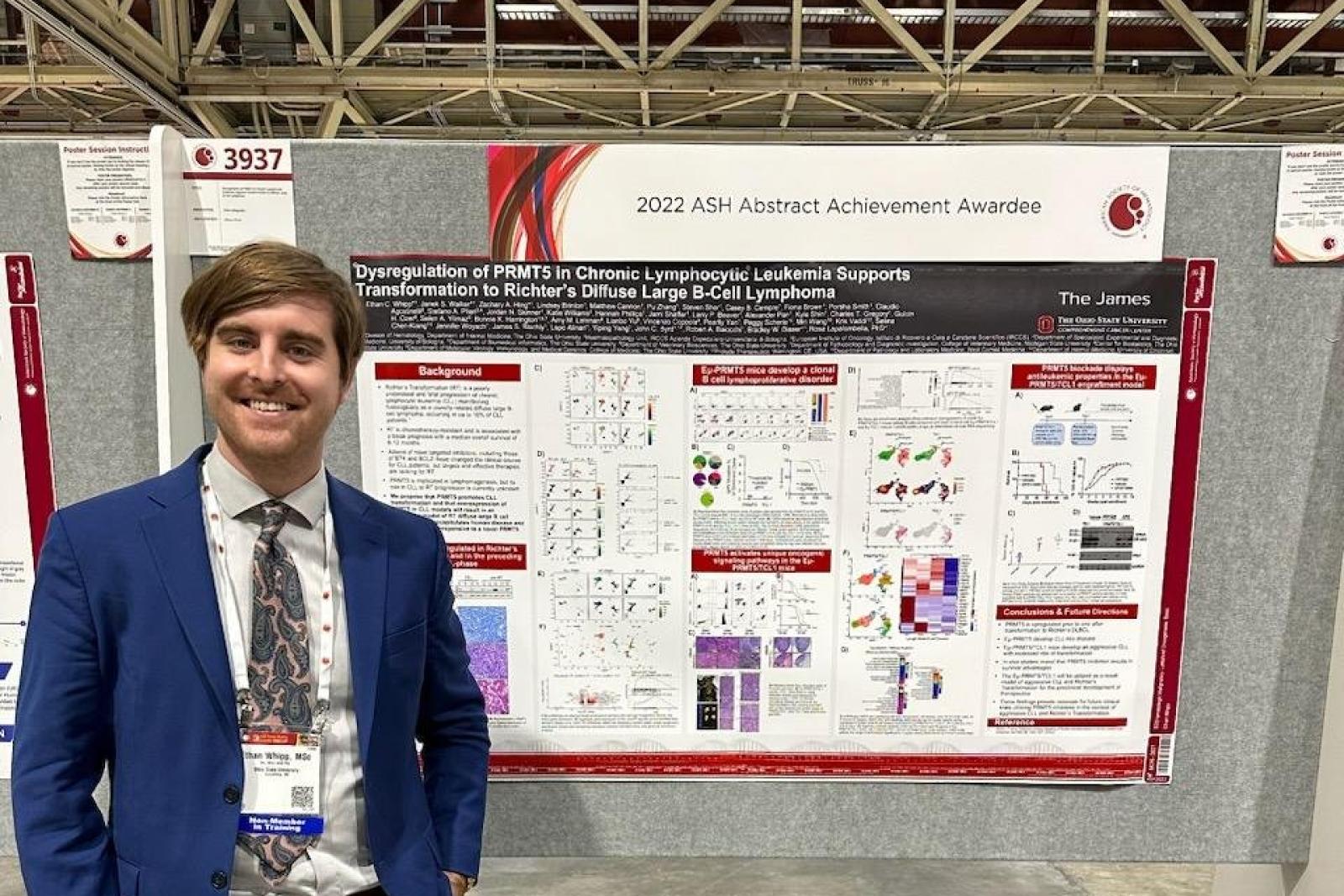 Ethan Whipp with 2022 ASHP research poster