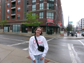 a person posing at an intersection