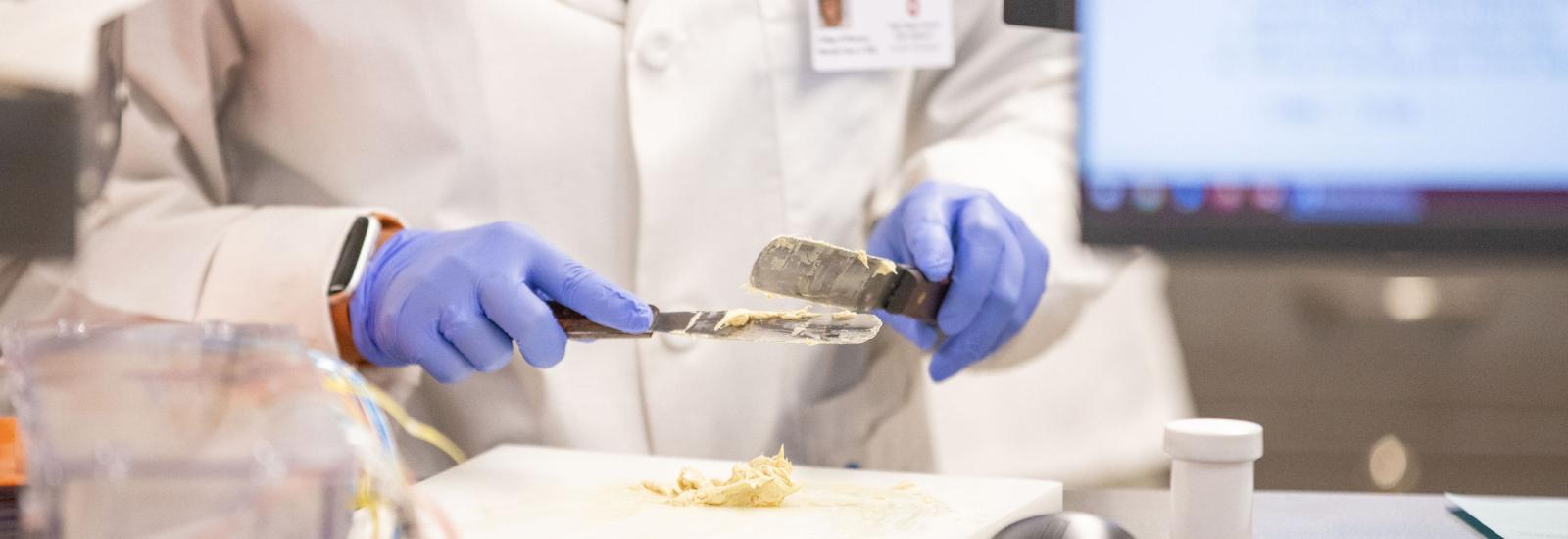 Pharmacist working on a compound