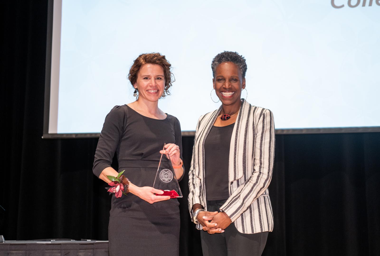 Dr. Molly Downing (left) with Ohio State Executive Vice President and Provost Dr. Melissa L. Gilliam