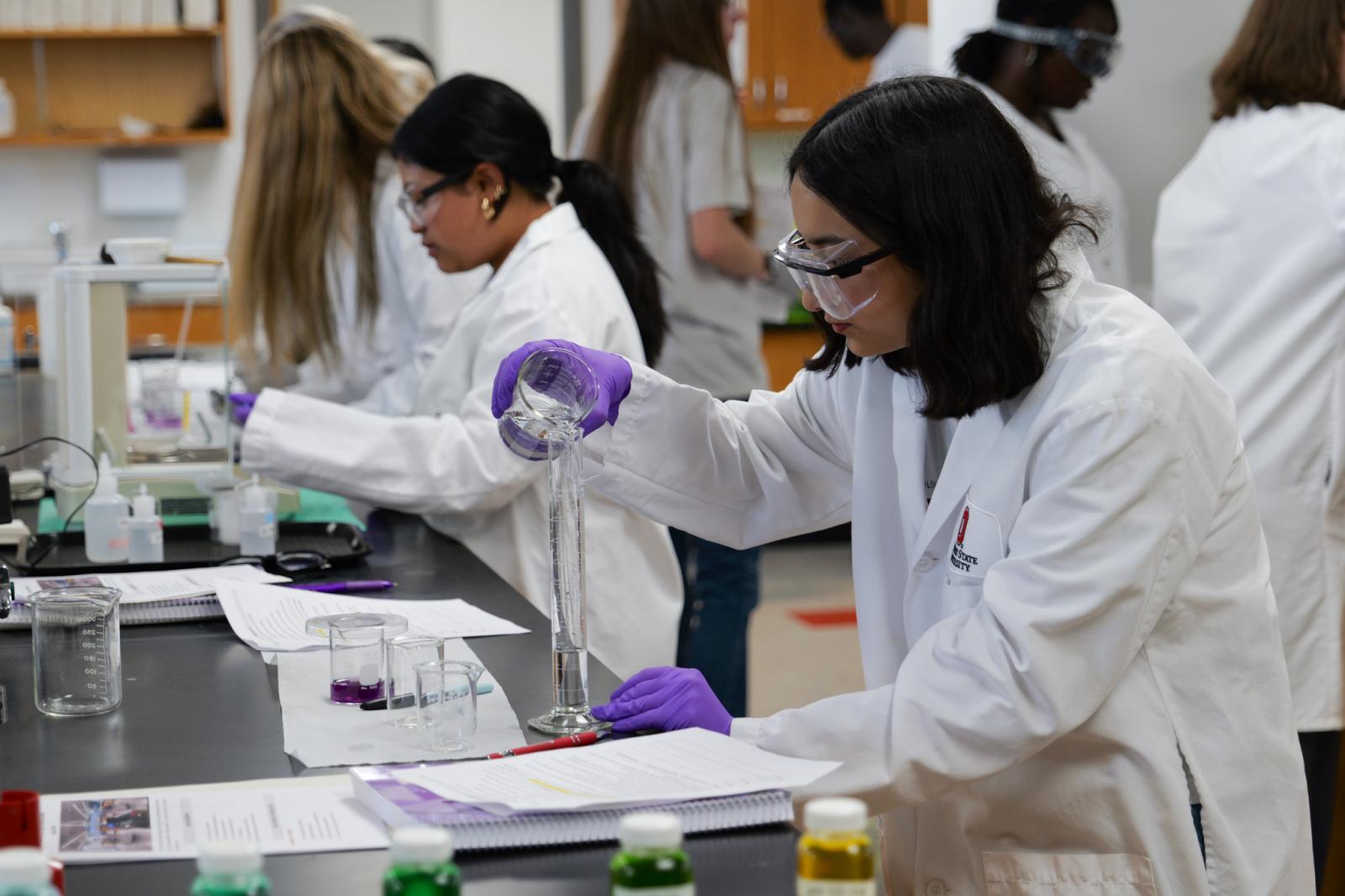 Student in the lab