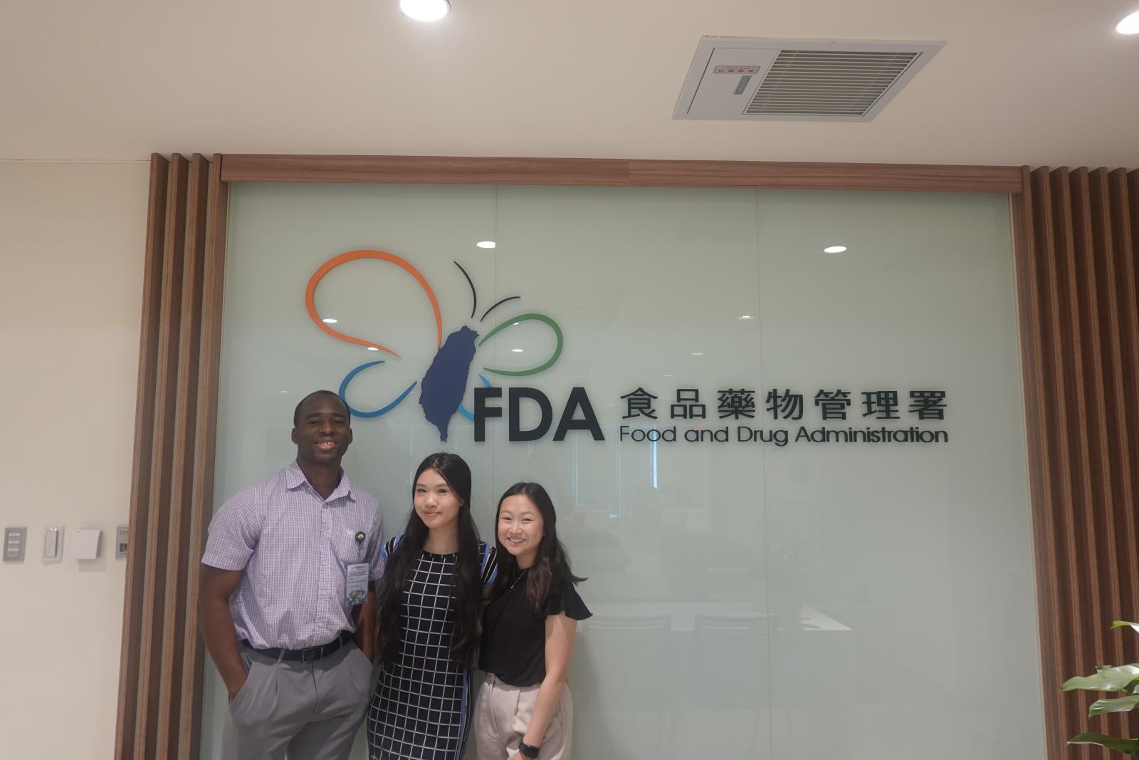 Olowookere, Trinh and Mackall at the Taiwan Food and Drug Administration