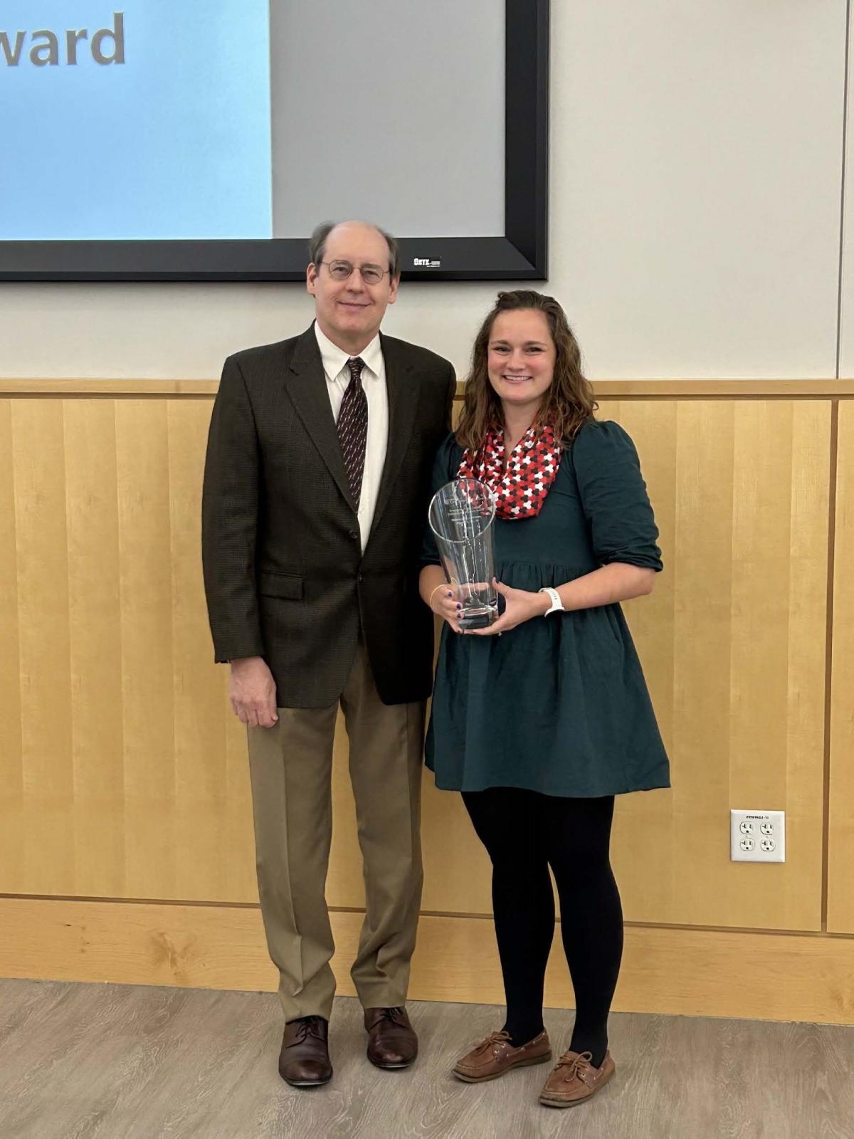 rebecca with dean of her alma mater