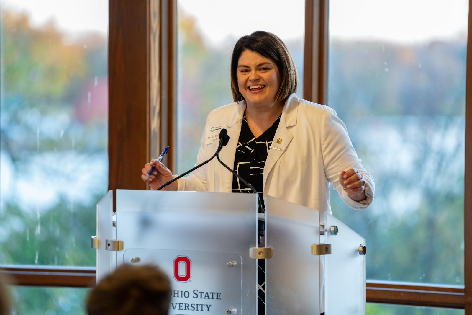 Brittany Sandidge, new program director of Generation Rx, speaking at the 15-year celebration
