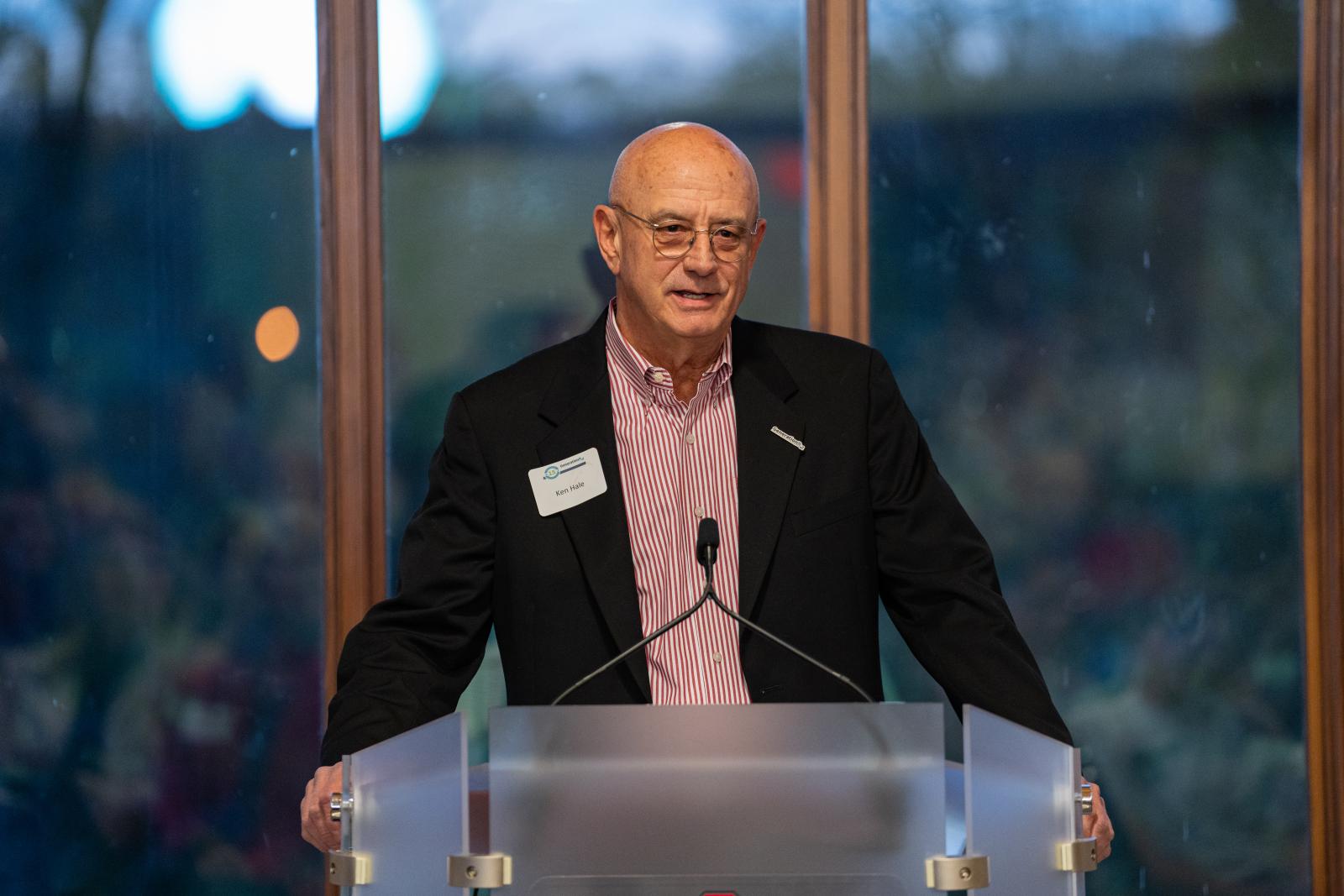 Dr. Ken Hale speaking at the 15-year celebration