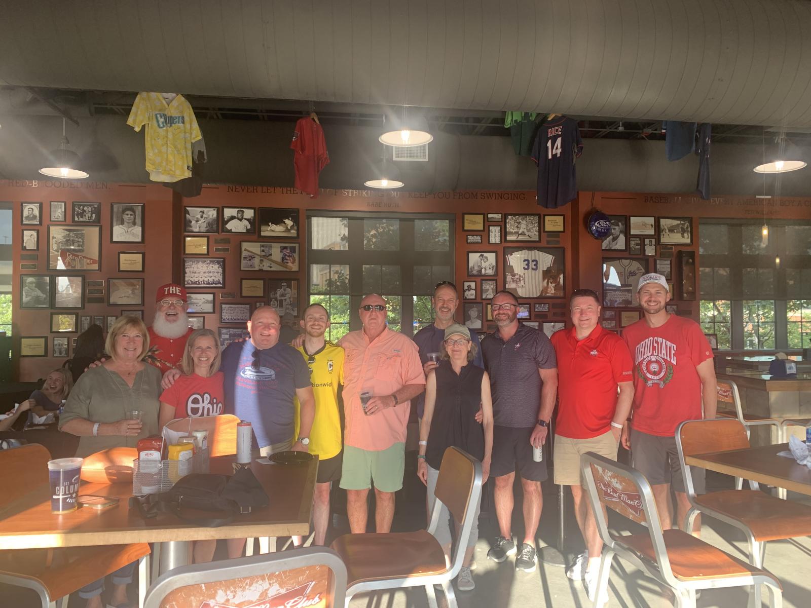 Group of the alumni smiling