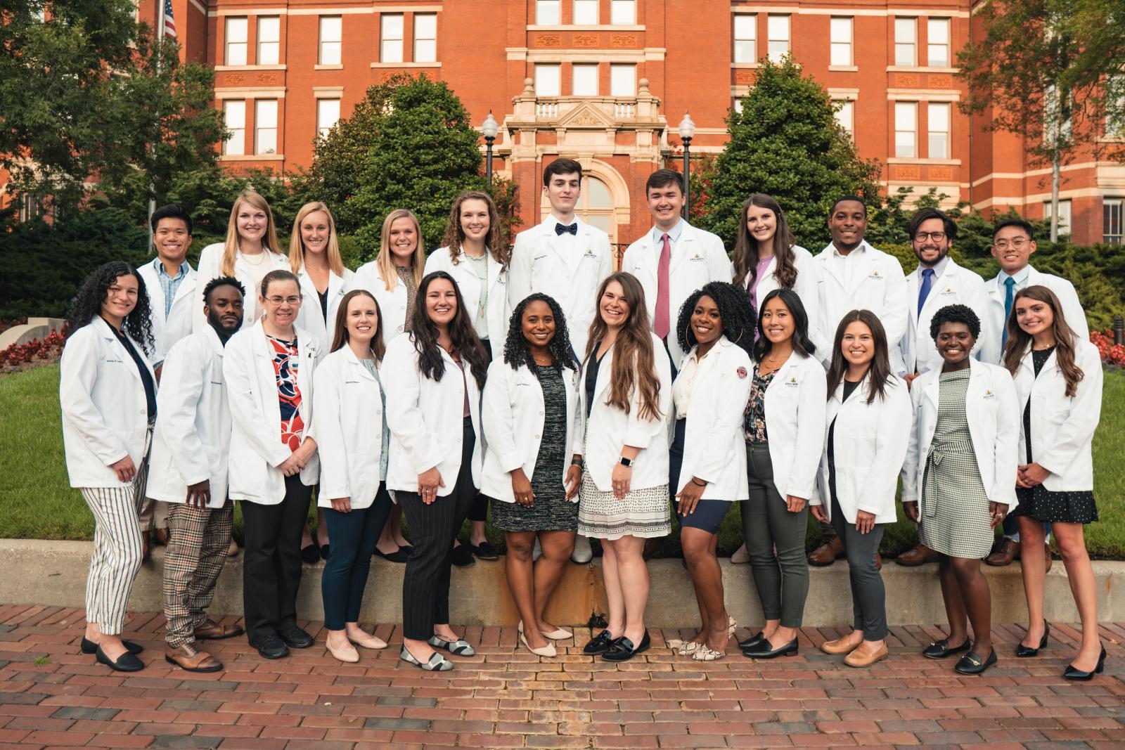 Julia Miller, first row, third from right, with fellow pharmacy students