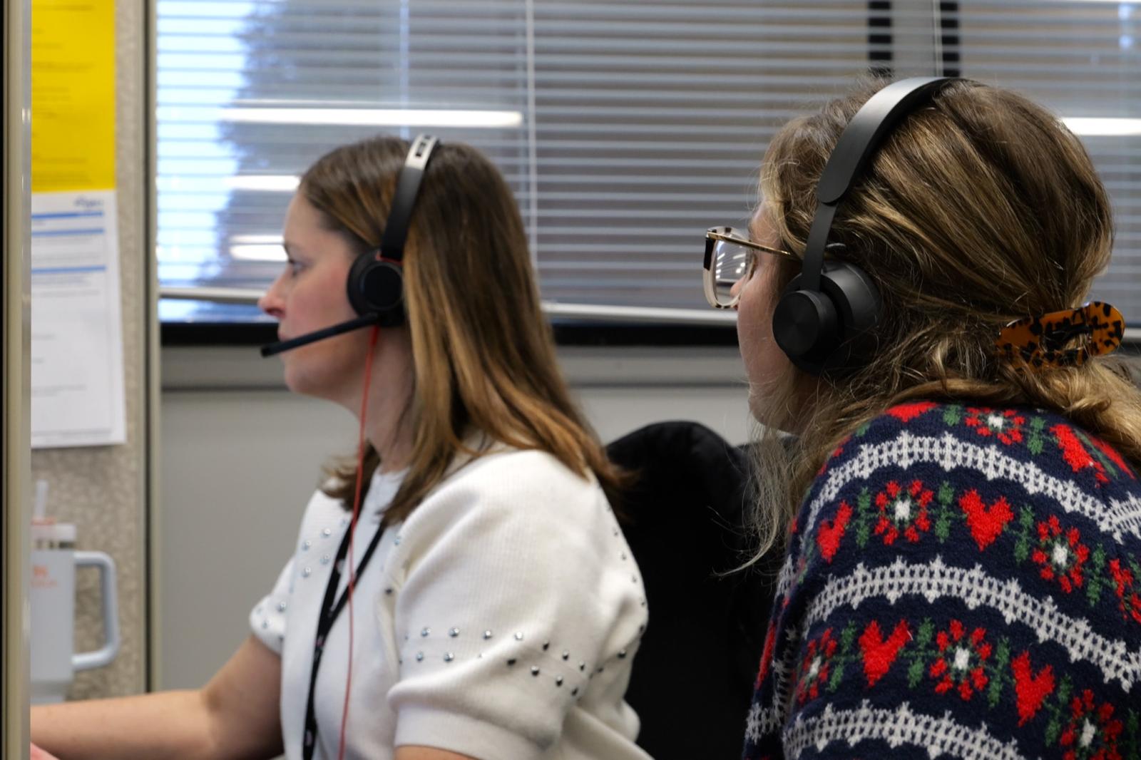 Student-pharmacist making calls with preceptor