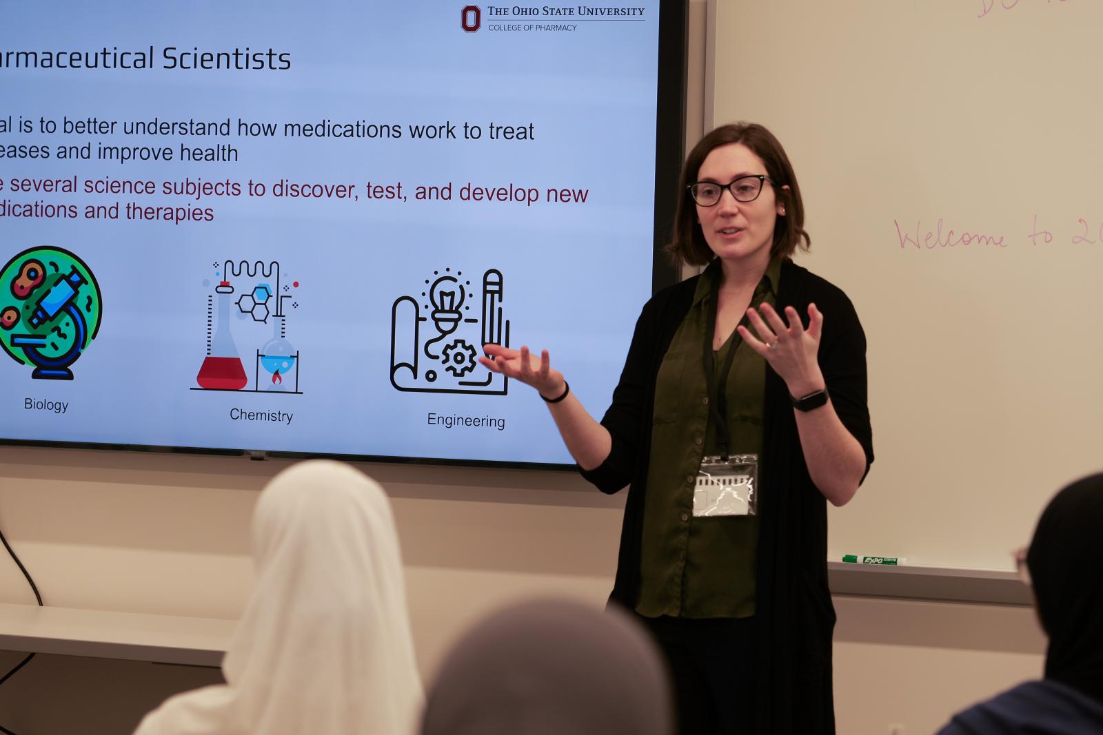 Dr. Silvaroli presenting to the class