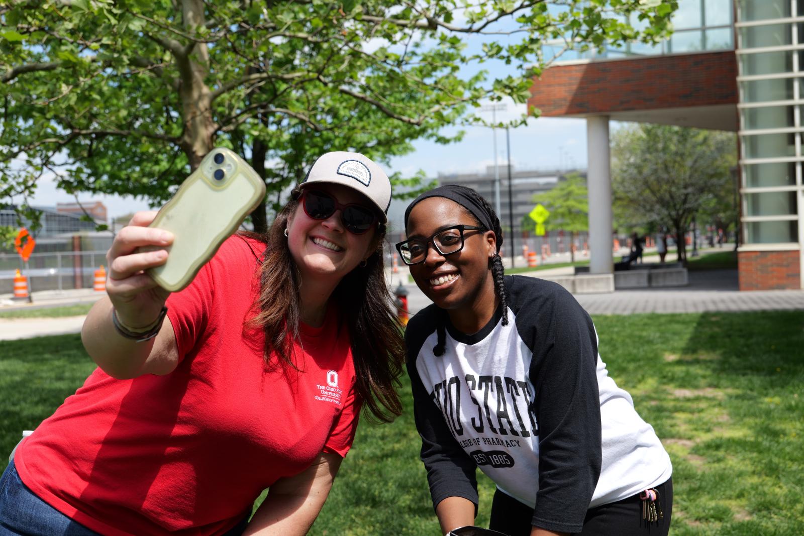 Two people taking a selfie