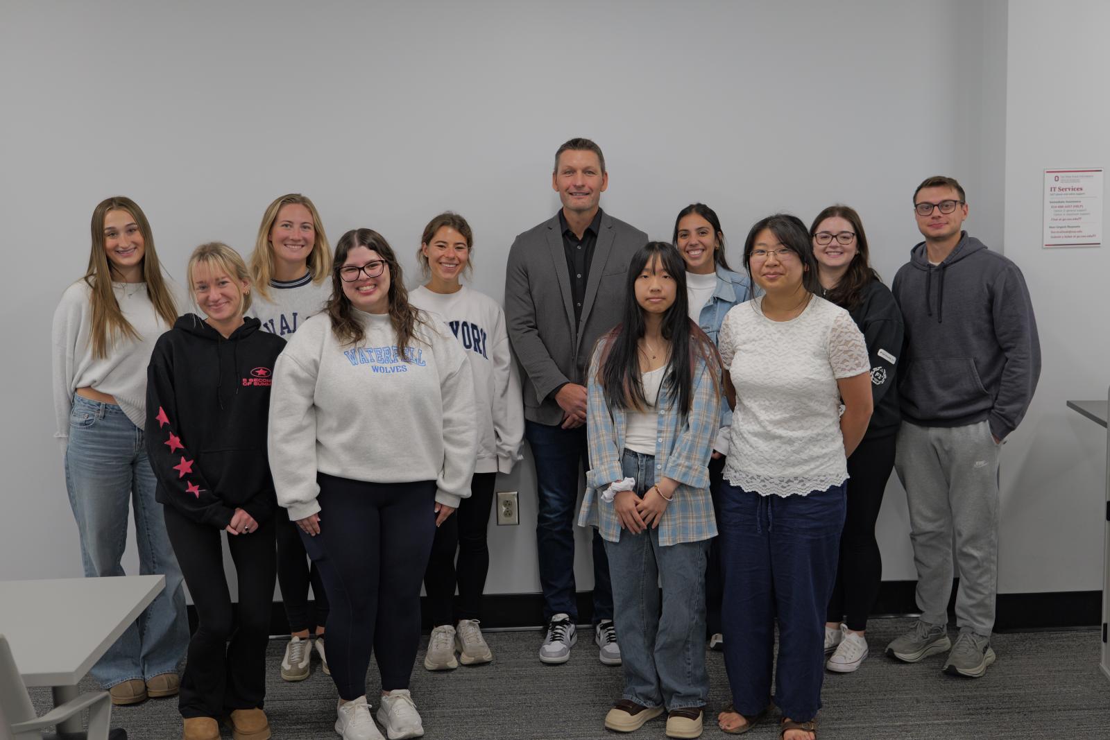 Mr. Miller with students