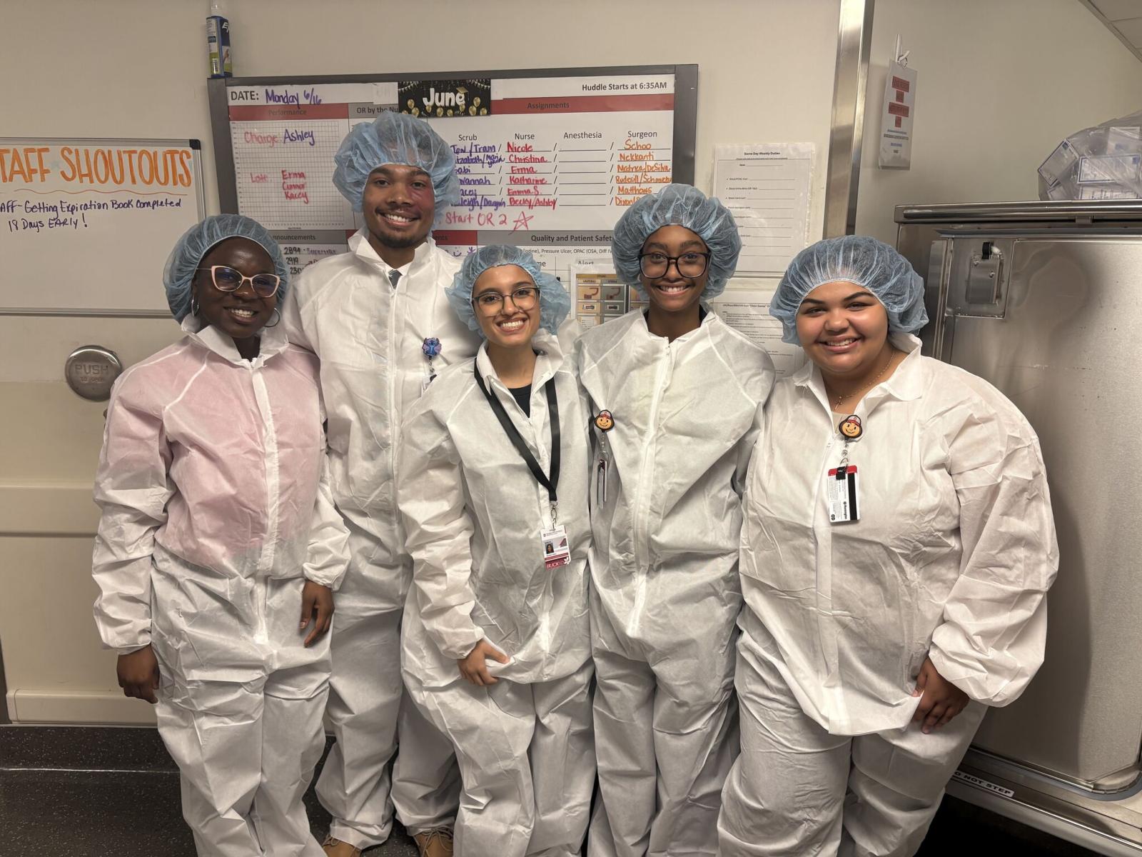 Stokes and fellow Pathways interns wearing PPE