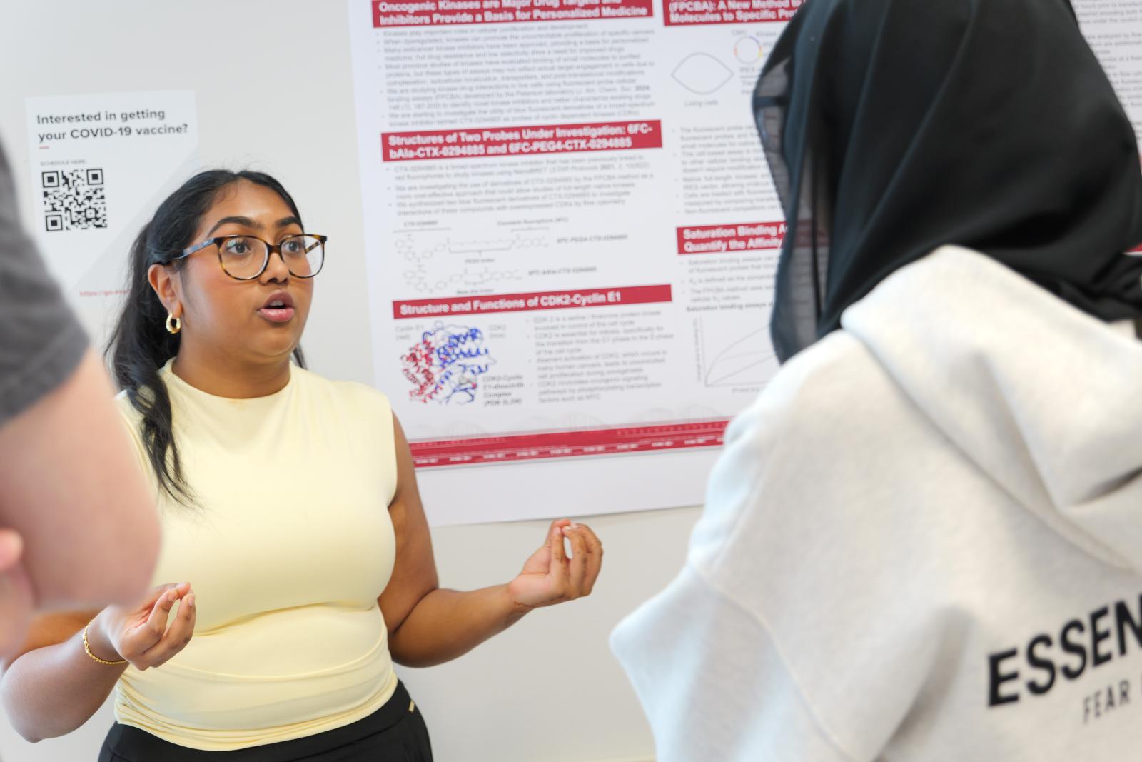 Undergraduate student presenting work at the Undergraduate Research Symposium