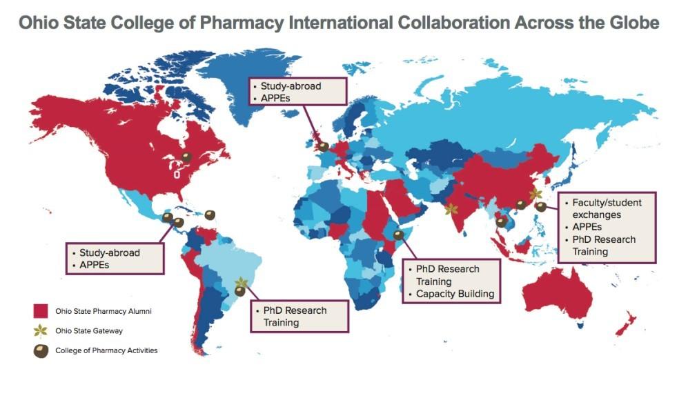 Image of globe with partnerships highlighted