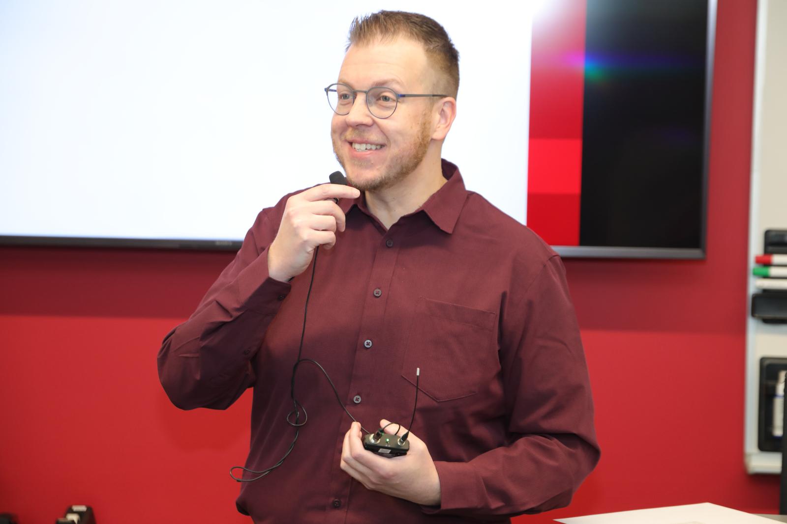 Dr. Matthews giving a speech