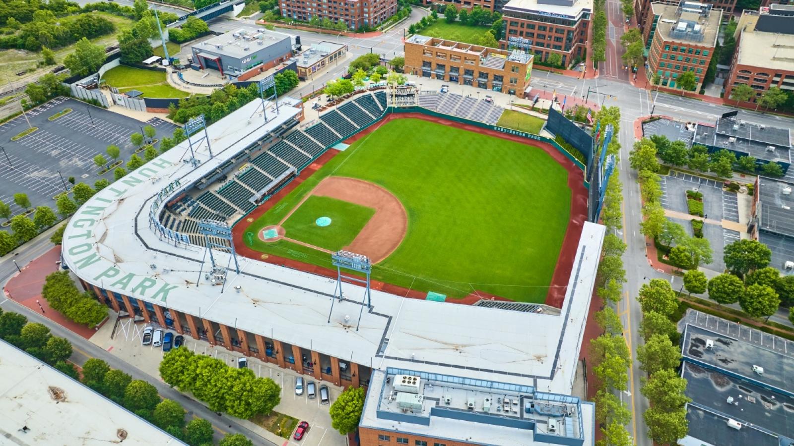 aerial view of huntington park