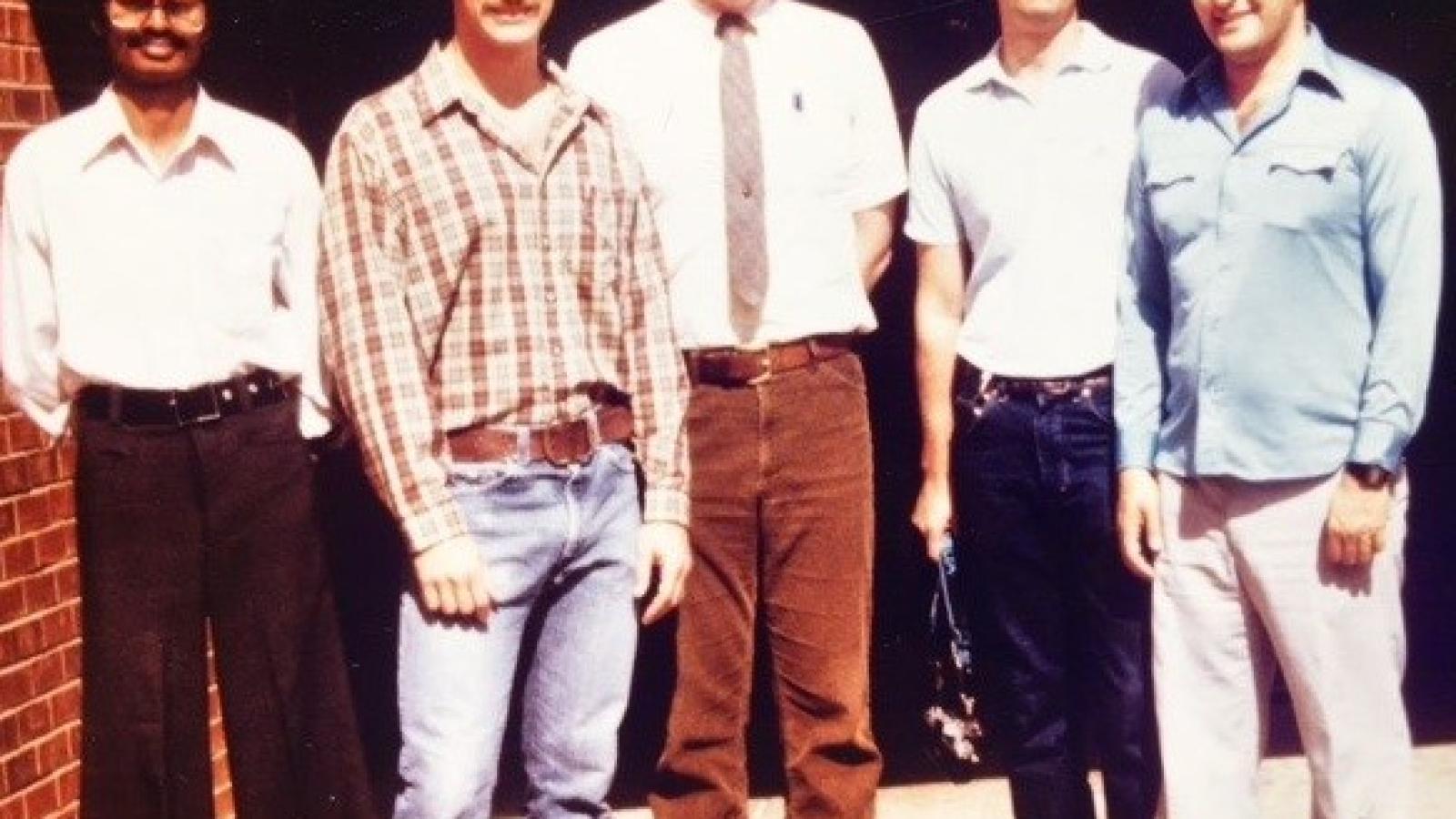 Dr. Robertson's research group in 1982