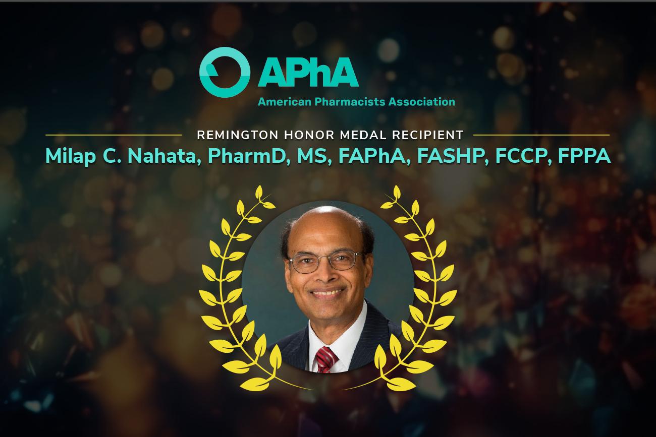 Image of Milap Nahata for his APhA award recognition