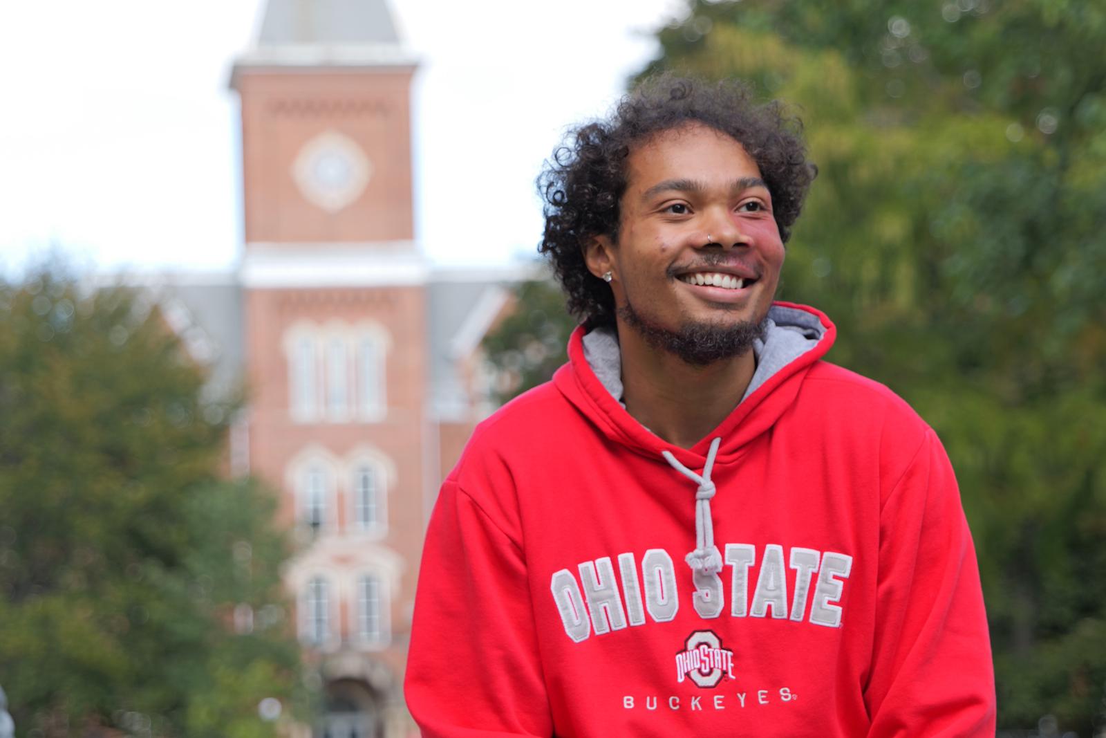 Isaiah Stokes sitting outside